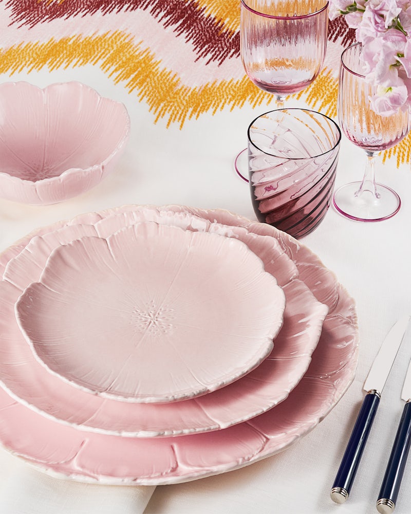 Pink Scalloped Dinner Plate Blush Plate Set Sienna Blush Pink