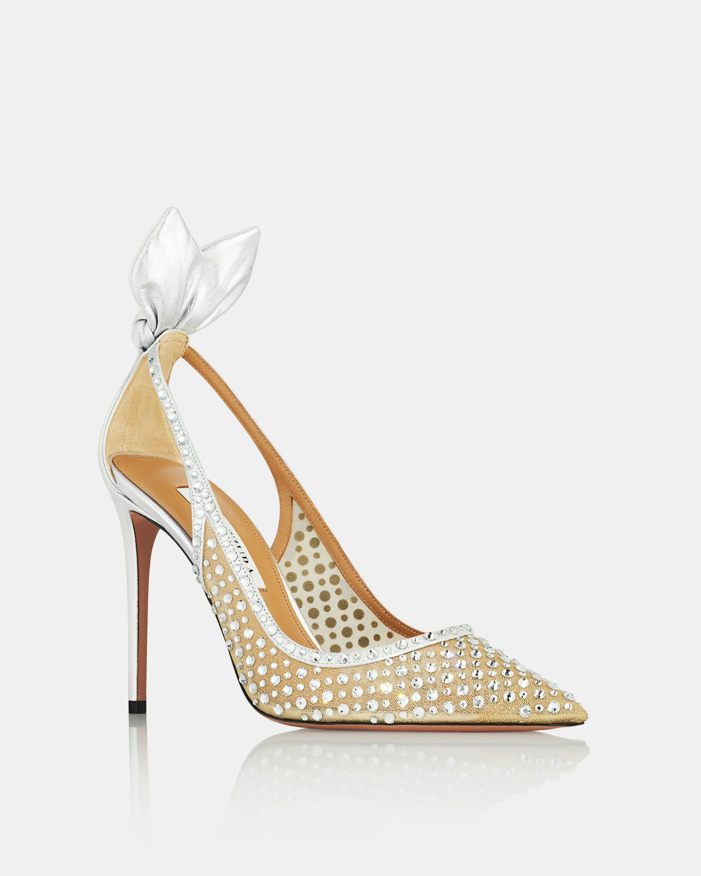 Bow Tie Crystal Tulle Pump 105 SILVER 1