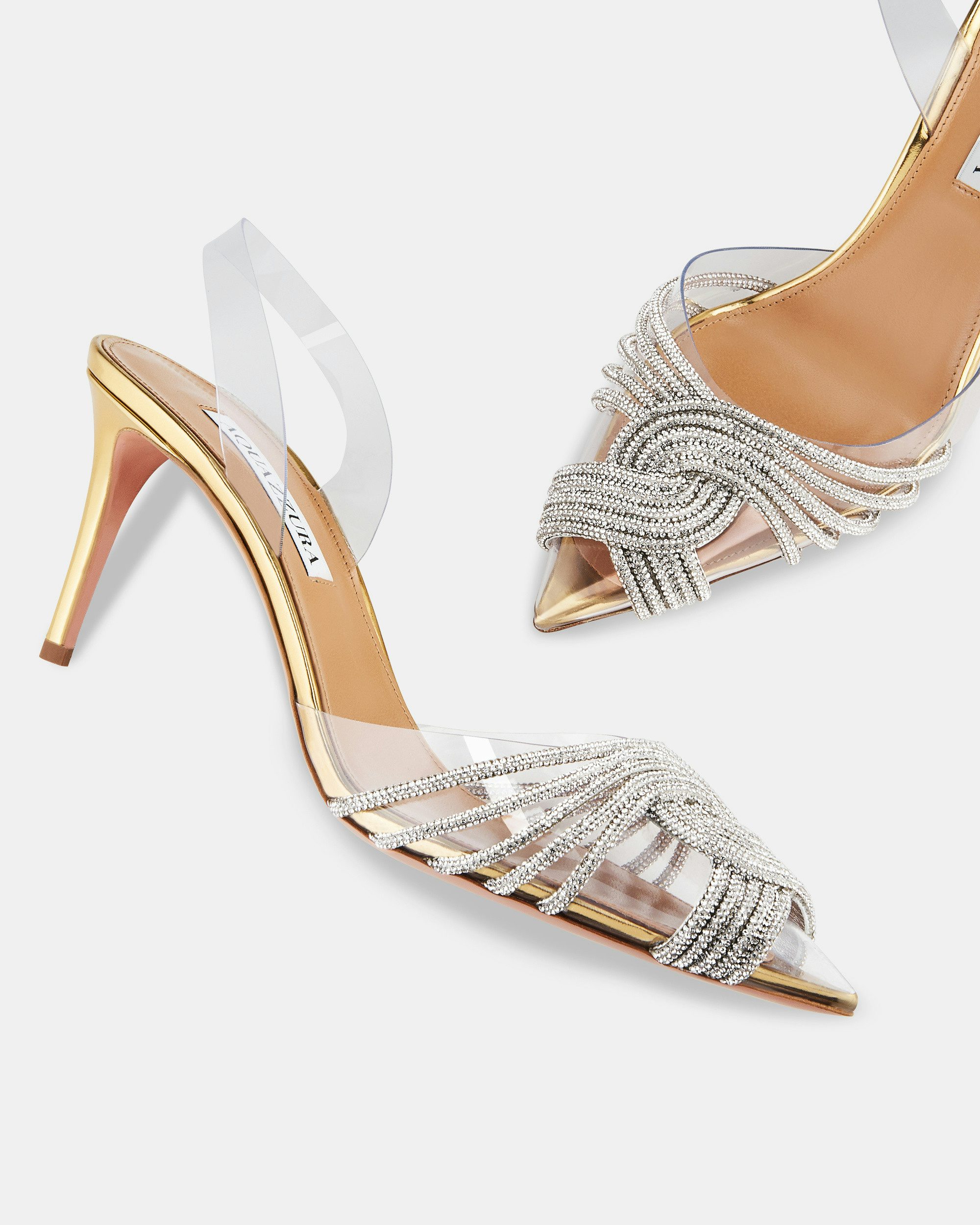 フラダンス gabrielle Gatsby Plexi Sling 75 GOLD Aquazzura@ Official