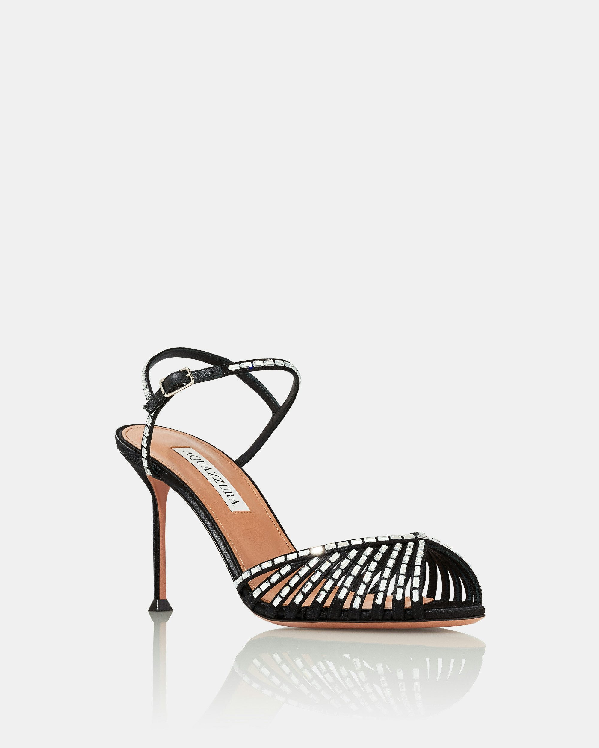 Hold Me Crystal Sandal 85 BLACK Aquazzura@ Official