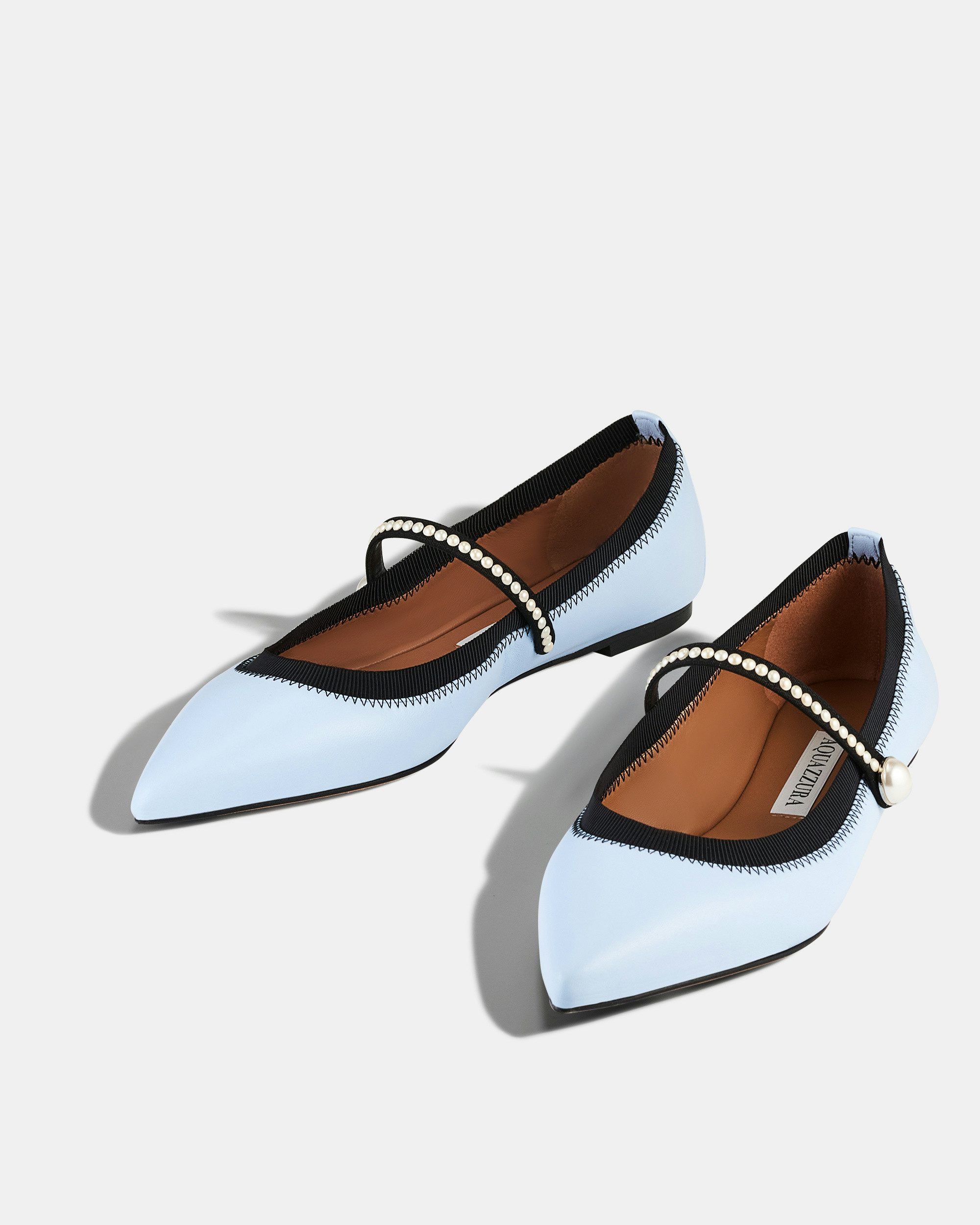 Romy Pearl Flat BLUE Aquazzura@ Official