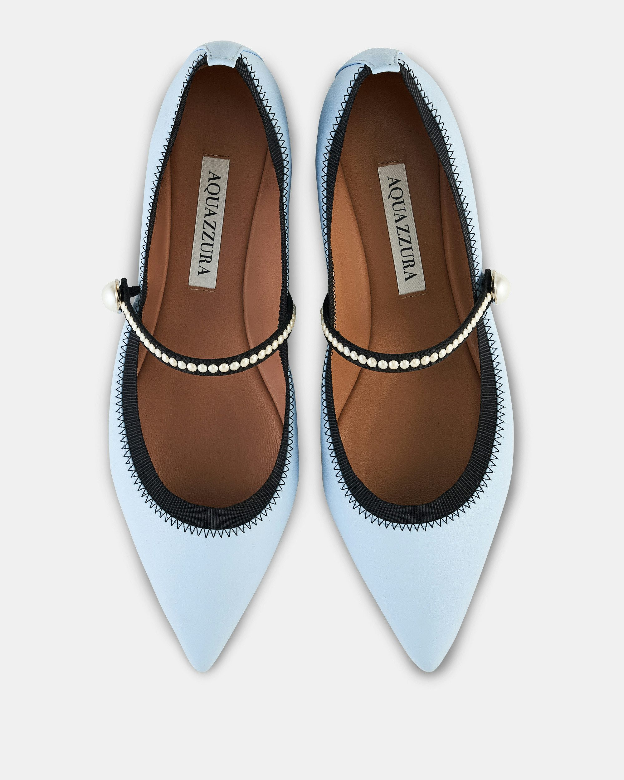 Romy Pearl Flat BLUE Aquazzura@ Official