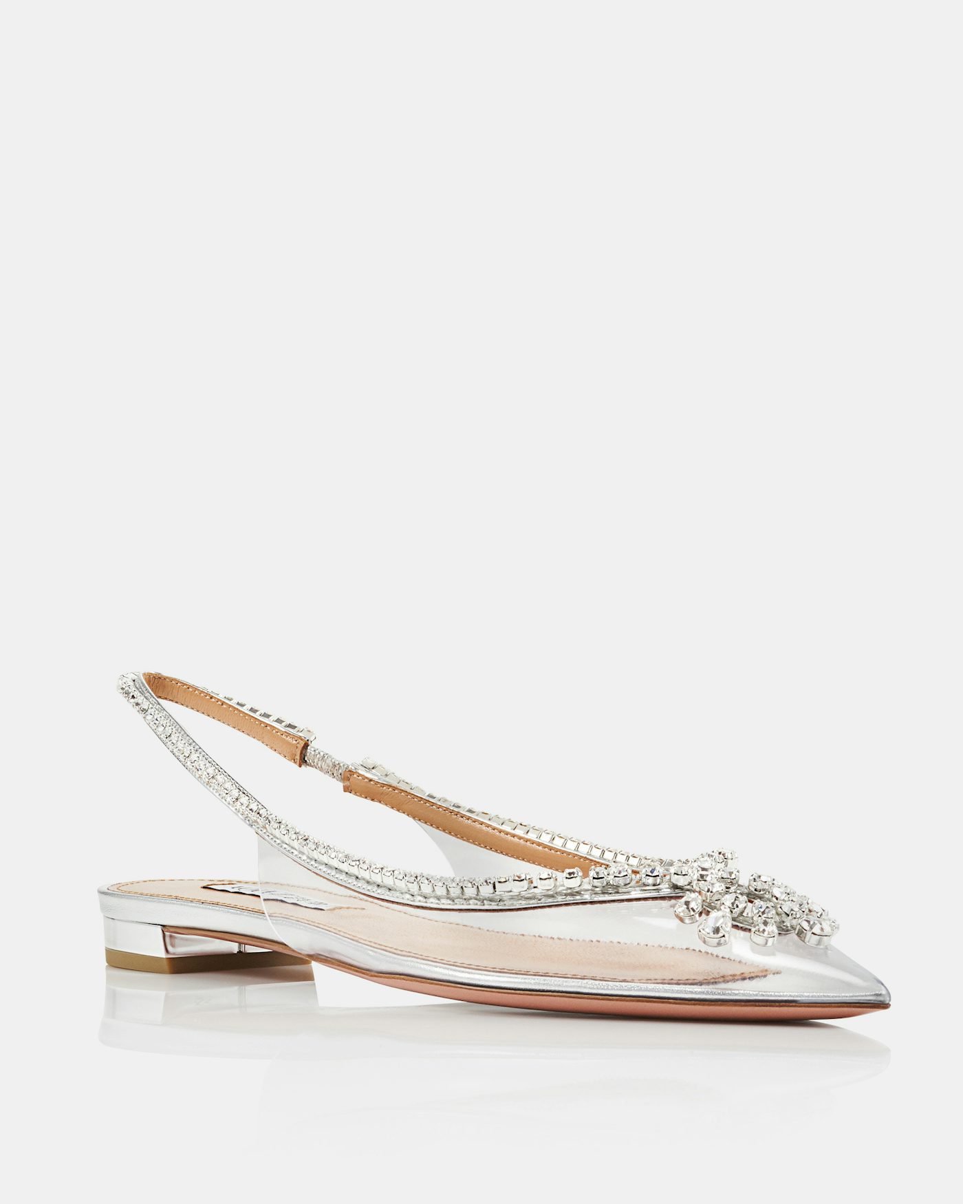 Seduction Crystal Sling Flat SILVER 1
