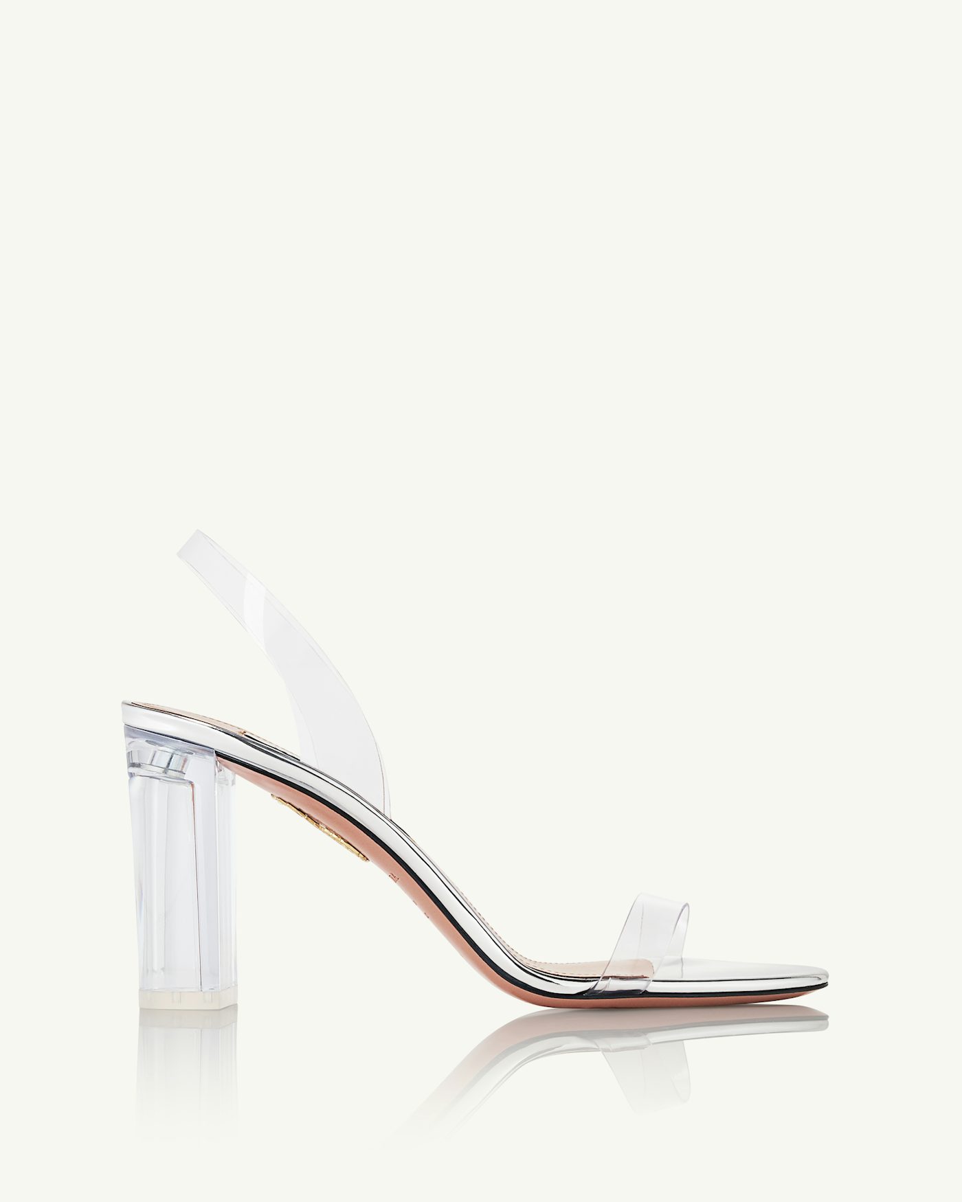 So Nude Plexi Block Sandal 85 SILVER 2